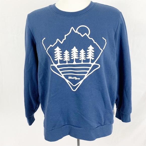 Wind River Classic Fit Navy Blue Graphic Sweatshirt (Size XL, Cotton Blend) - Picture 7 of 7